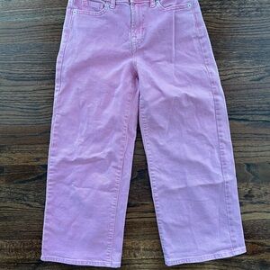 Girls wide leg gap jeans pink size 12